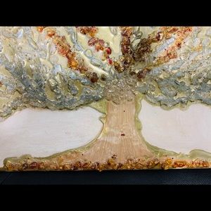 Tree of life glass stones resin art 11/17 inches